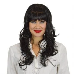 Pruik Patricia Golvend Lang Zwart