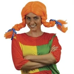 Pippi Pruik Oranje Met Vlechten En Ijzerdraad