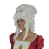 Pruik Marie Antoinette Wit Met Pijpenkrullen Met Strik