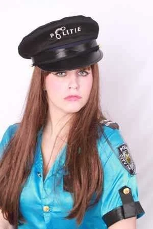 Politiepet Zwart Volwassen 2 Politiepet Zwart Volwassen - Afbeelding 2