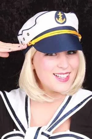 Kapiteinspet Wit Blauw 2 Kapiteinspet Wit Blauw - Afbeelding 2