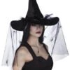 Boland Heksenhoed Zwart Met Tule En Spinnen