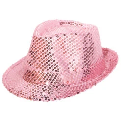 Hoed Popstar Pailletten Roze -Party Supplies Verkoop 418088390