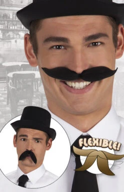 Snor Flexibel Zwart 5 Snor Flexibel Zwart -Party Supplies Verkoop 419620942