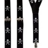 Bretels Zwart Met Doodskoppen Print