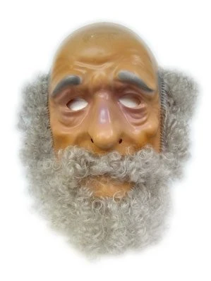 Abraham Plastic Masker Met Baard Grijs 1 Abraham Plastic Masker Met Baard Grijs
