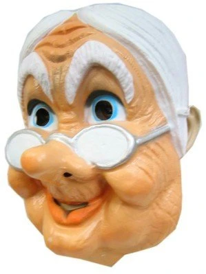 Sarah/oma Masker Plastic Met Brilletje 1 Sarah/oma Masker Plastic Met Brilletje