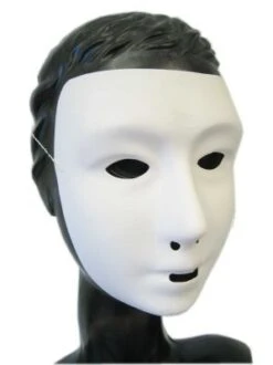 Grimeermasker Wit Mat Plastic Dames