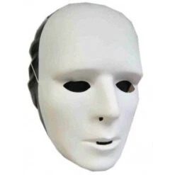 Grimeermasker Wit Mat Plastic Man