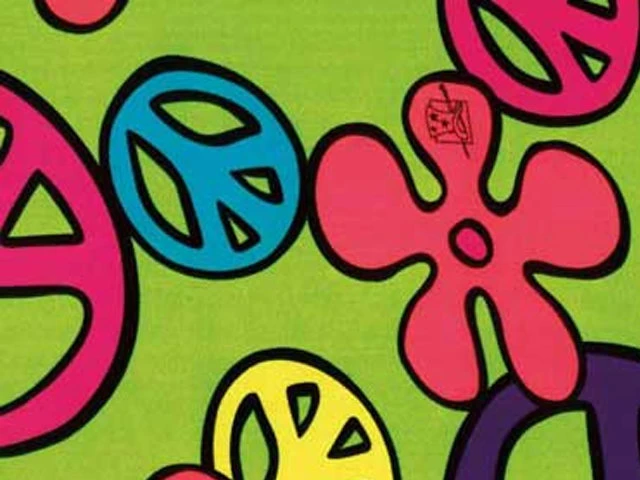 Sjaal Satijn Flower Power 1,65 M 1 Sjaal Satijn Flower Power 1,65 M