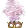 Venetiaans Masker Star Goud-roze Met Verentooi