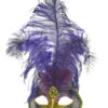 Venetiaans Masker Star Goud-paars Met Verentooi