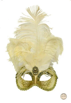 Venetiaans Masker Star Goud-geel Met Verentooi