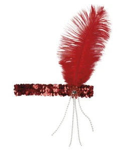 Boland Charleston Hoofdband Met Rode Veer -Party Supplies Verkoop 608811212