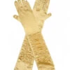 Gala Handschoenen Goud Satijn Plooitjes