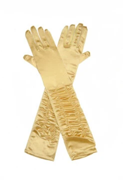Gala Handschoenen Goud Satijn Plooitjes