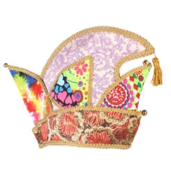 Prinsensteek Lapjes Bont Gekleurd Met Goud Galonband Afgezet