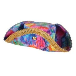 Hoed Driespits In Print Colour Paint Met Goud Galon