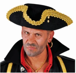 Piratensteek Luxe Zwart Met Goudgalon