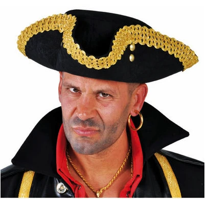 Piratensteek Luxe Zwart Met Goudgalon 1 Piratensteek Luxe Zwart Met Goudgalon