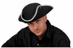 Piratenhoed Zwart Wolvilt Met Zilvergalon