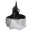 Heksenhoed Luxe Zwart Satijn Met Tule