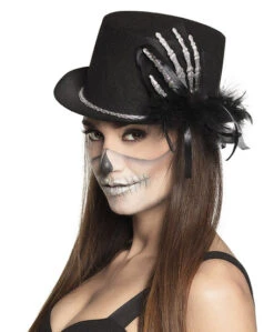 Boland Hoge Hoed Zwart Met Glitterhand