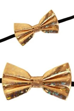 Vlinderstrikje Glitter Goud Hologram