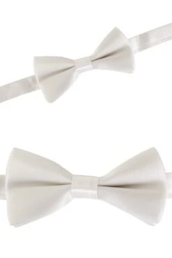 Vlinderstrikje Charly Satijn Wit Klein