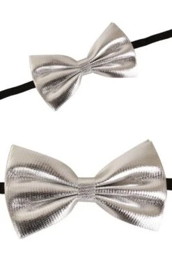 Vlinderstrikje Effen Zilver