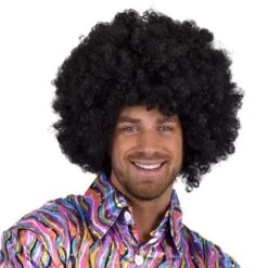 Afro Pruik Zwart