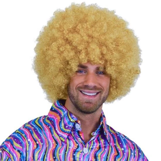Afro Pruik Blond 1 Afro Pruik Blond
