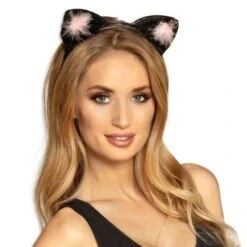 Kattenoren Diadeem Zwart Kunstleer