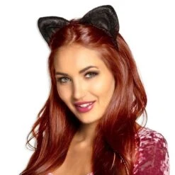 Boland Kattenoren Diadeem Zwart-zilver